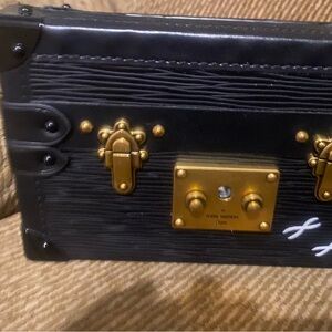 Louis Vuitton Black Toiletry Bag with Gold Accents